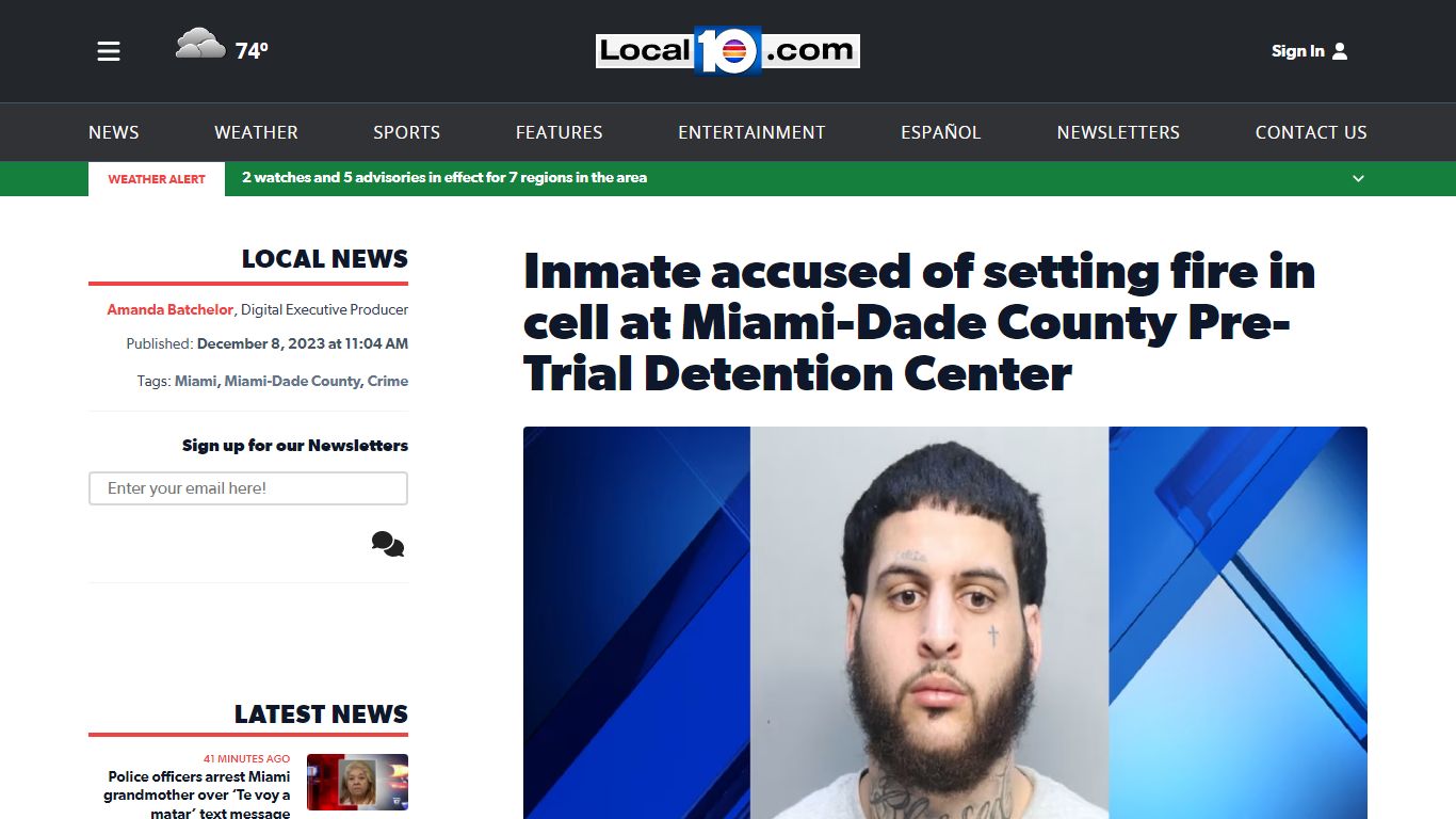 Inmate accused of setting fire in cell at Miami-Dade County Pre-Trial ...